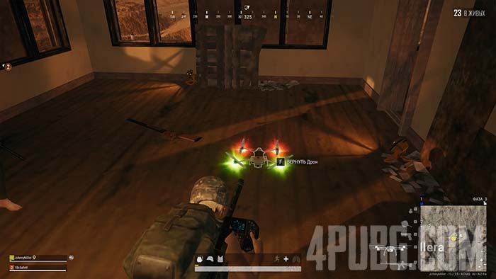 Игрок использует дрон в PUBG BATTLEGROUNDS